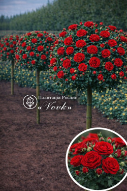 Саджанці троянди Ред Лейс на штамбі