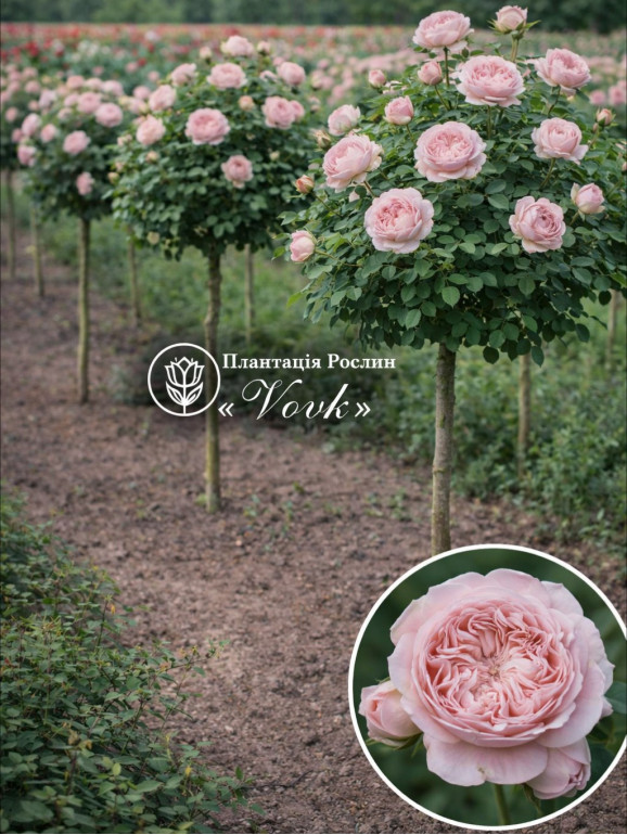 Саджанці троянди Роб а Ля Франсез на штамбі