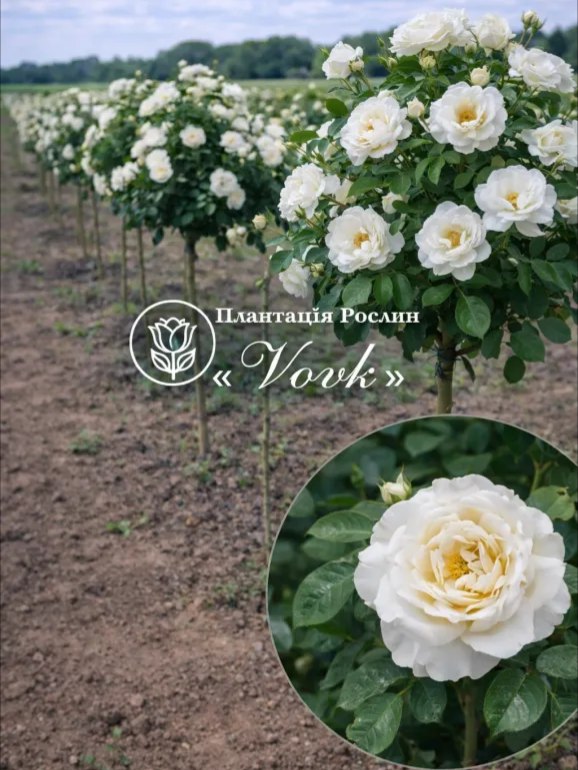 Саженцы розы Гирлянд де Амур на штамбе