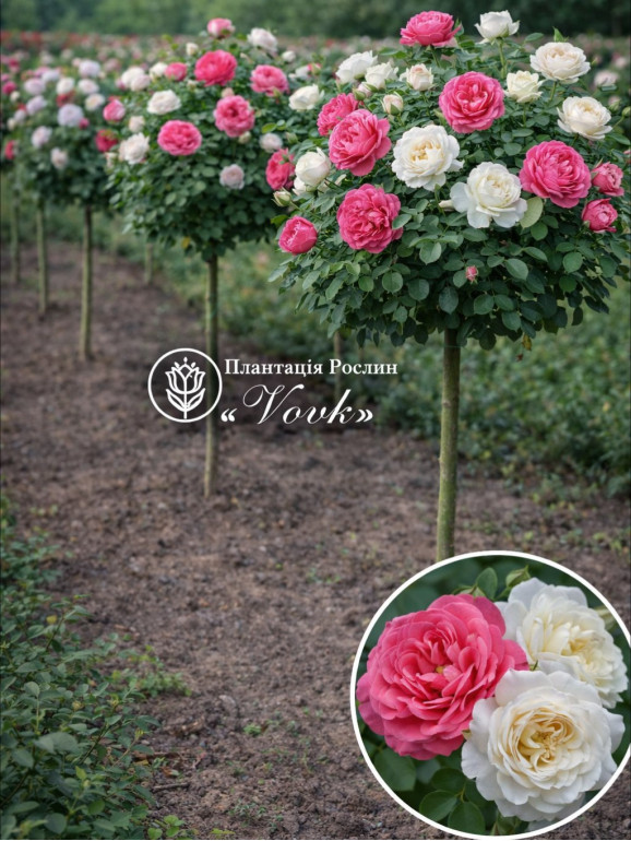 Саженцы розы Розариум Ютерзен / Свани на штамбе