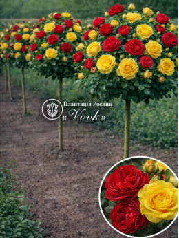 Саженцы розы Торнадо / Жёлтая Кукла на штамбе