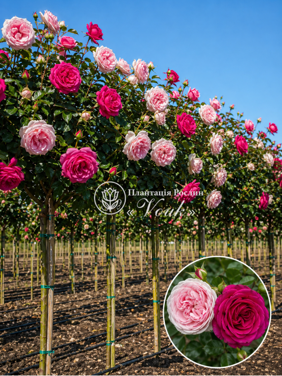 Саджанці троянди Вояж / Юріанда на штамбі