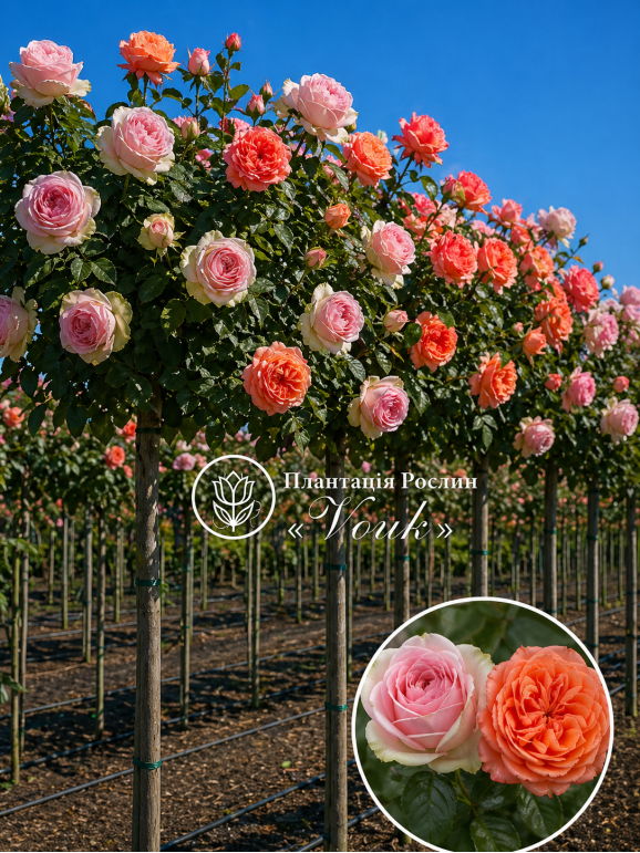 Саджанці троянди Ла Бель / Чіпендейл на штамбі