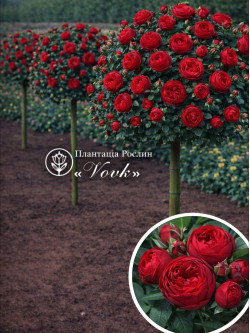 Саджанці троянди Ред Піано на штамбі